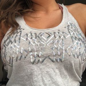 VS pink grey tank top